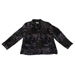 The TOG Shop Petites Tapestry Jacket Womens Size 18P Purple Cottage Core Office
